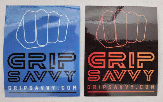 2" x 2.5" Grip Savvy vinyl sticker. Grab an extra sticker or 5 to help spread the word